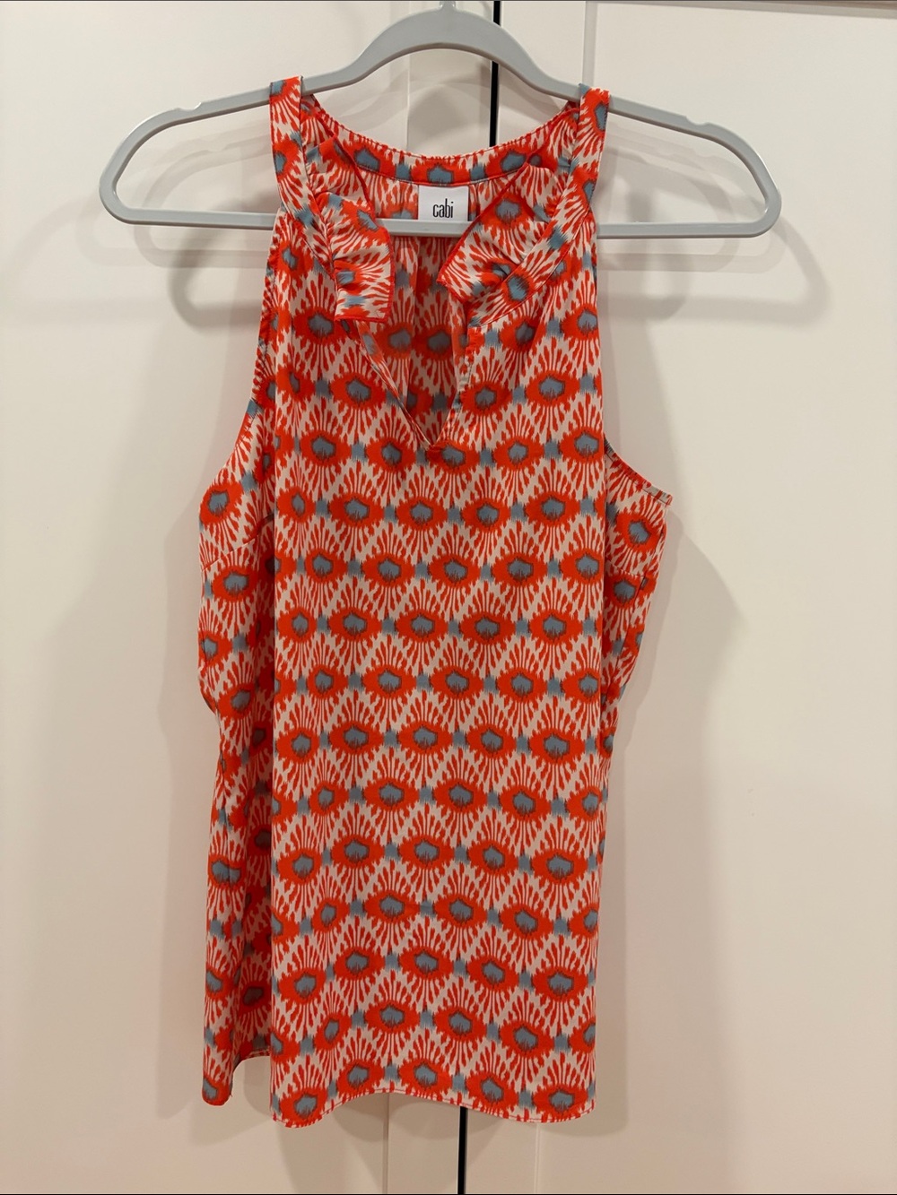 CAbi Orange and Blue Printed Sleeveless Camisole